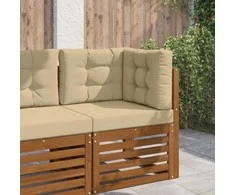 Lauko sofa pagalvėlė 3 pcs Smėlio Poliesteris