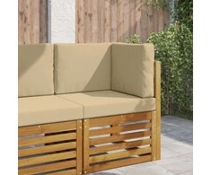 Lauko sofa pagalvėlė 3 pcs Smėlio Poliesteris