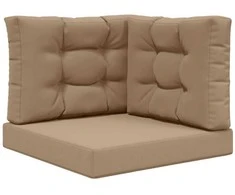 Lauko sofa pagalvėlė 3 pcs Taupe Poliesteris