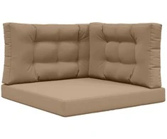 Lauko sofa pagalvėlė 3 pcs Taupe Poliesteris