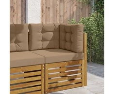 Lauko sofa pagalvėlė 3 pcs Taupe Poliesteris