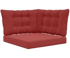 Lauko sofa pagalvėlė 3 pcs Vyno raudonumo Poliesteris