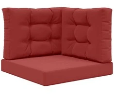 Lauko sofa pagalvėlė 3 pcs Vyno raudonumo Poliesteris