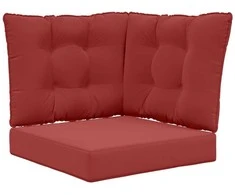 Lauko sofa pagalvėlė 3 pcs Vyno raudonumo Poliesteris