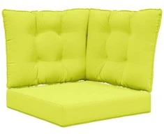 Lauko sofa pagalvėlė 3 pcs Žalia Poliesteris