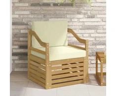 Lauko sofa Poliesteris Balta ir kreminė