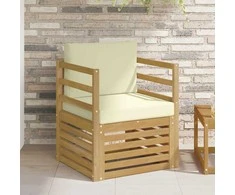 Lauko sofa Poliesteris Balta ir kreminė