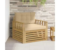 Lauko sofa Poliesteris Balta ir smėlio
