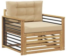 Lauko sofa Poliesteris Balta ir smėlio