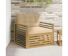 Lauko sofa Poliesteris Balta ir smėlio