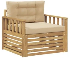Lauko sofa Poliesteris Balta ir smėlio