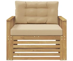 Lauko sofa Poliesteris Balta ir smėlio