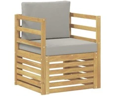 Lauko sofa Poliesteris Balta ir šviesiai pilka