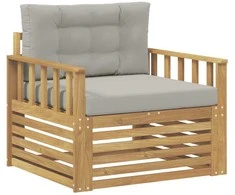 Lauko sofa Poliesteris Balta ir šviesiai pilka