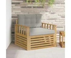 Lauko sofa Poliesteris Balta ir šviesiai pilka