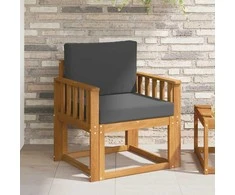 Lauko sofa Tvirta akacijos mediena ir poliesteris Natūrali