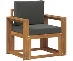 Lauko sofa Tvirta akacijos mediena ir poliesteris Natūrali