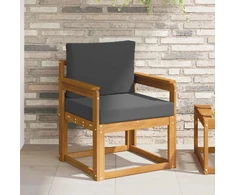 Lauko sofa Tvirta akacijos mediena ir poliesteris Natūrali