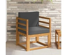 Lauko sofa Tvirta akacijos mediena ir poliesteris Natūrali