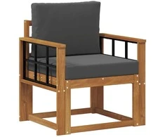Lauko sofa Tvirta akacijos mediena ir poliesteris Natūrali