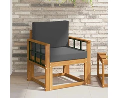 Lauko sofa Tvirta akacijos mediena ir poliesteris Natūrali