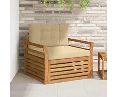 Lauko sofa Tvirta akacijos mediena ir poliesteris
