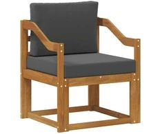 Lauko sofa Tvirta akacijos mediena ir poliesteris Natūrali