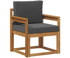 Lauko sofa Tvirta akacijos mediena ir poliesteris Natūrali
