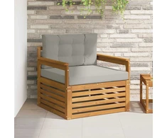 Lauko sofa Tvirta akacijos mediena ir poliesteris