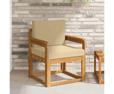 Lauko sofa Tvirta akacijos mediena ir poliesteris Natūrali