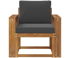 Lauko sofa Tvirta akacijos mediena ir poliesteris Natūrali
