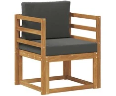 Lauko sofa Tvirta akacijos mediena ir poliesteris Natūrali