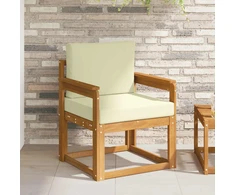Lauko sofa Tvirta akacijos mediena ir poliesteris Natūrali