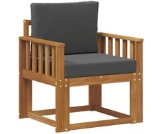 Lauko sofa Tvirta akacijos mediena ir poliesteris Natūrali