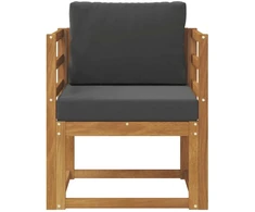 Lauko sofa Tvirta akacijos mediena ir poliesteris Natūrali