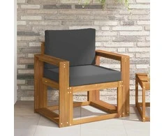 Lauko sofa Tvirta akacijos mediena ir poliesteris Natūrali