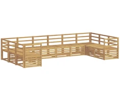 Lauko sofos komplektas 10 pcs Balta 363 x 185,5 x 73 cm