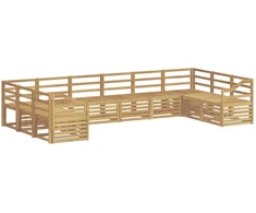 Lauko sofos komplektas 10 pcs Balta 363 x 185,5 x 73 cm