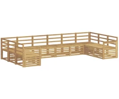 Lauko sofos komplektas 10 pcs Balta 363 x 187,5 x 73 cm