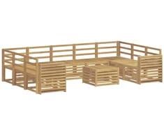 Lauko sofos komplektas 10 pcs Balta 59 x 59 x 37 cm