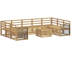 Lauko sofos komplektas 10 pcs Balta 59 x 59 x 37 cm