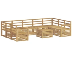 Lauko sofos komplektas 10 pcs Balta 59 x 59 x 37 cm