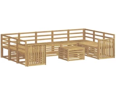 Lauko sofos komplektas 10 pcs Balta 59 x 59 x 37 cm