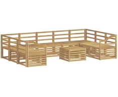 Lauko sofos komplektas 10 pcs Balta 59 x 59 x 37 cm