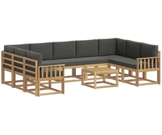 Lauko sofos komplektas 10 pcs Balta ir antracito
