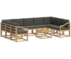 Lauko sofos komplektas 10 pcs Balta ir antracito