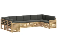 Lauko sofos komplektas 10 pcs Balta ir antracito