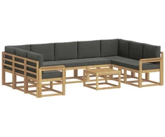 Lauko sofos komplektas 10 pcs Balta ir antracito
