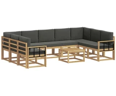 Lauko sofos komplektas 10 pcs Balta ir antracito