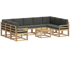 Lauko sofos komplektas 10 pcs Balta ir antracito